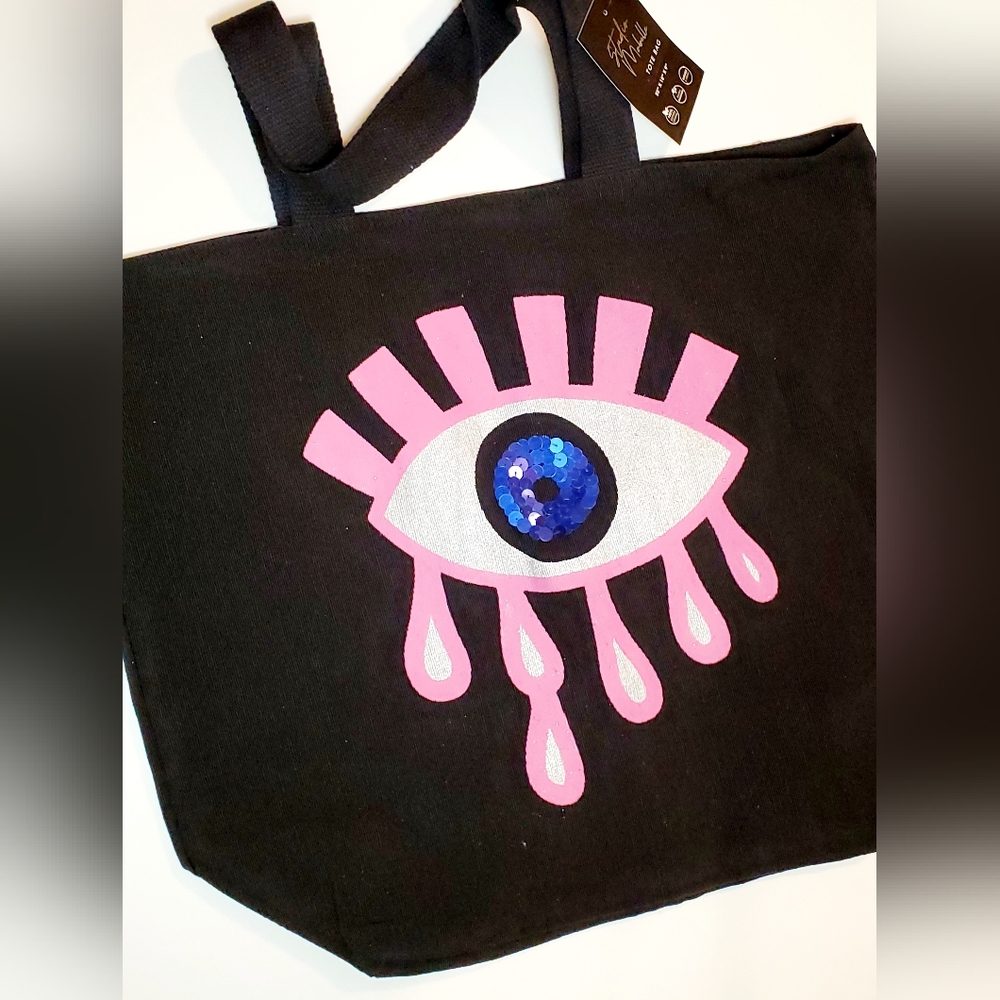 Weeping Evil Eye Jumbo Reusable Canvas Tote Bag
